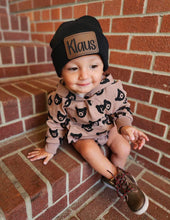 Load image into Gallery viewer, Black Beanie Brown Patch