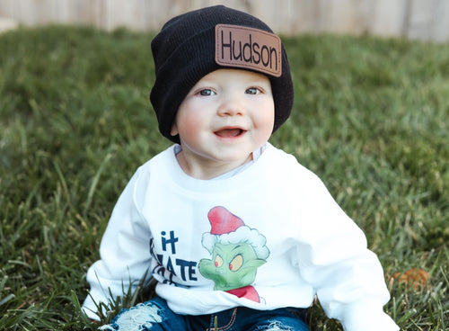 Black Beanie Brown Patch