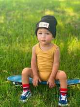 Load image into Gallery viewer, Black Beanie White Marble Patch