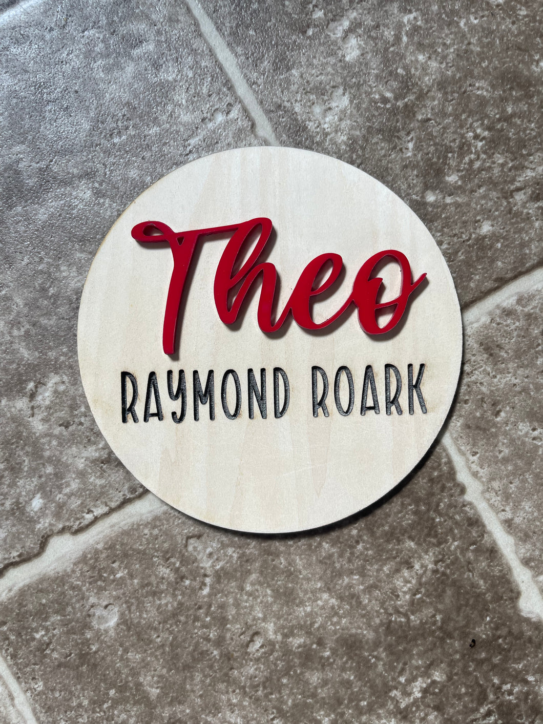 5” Baby Name Announcement