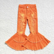 Orange Distressed Pants